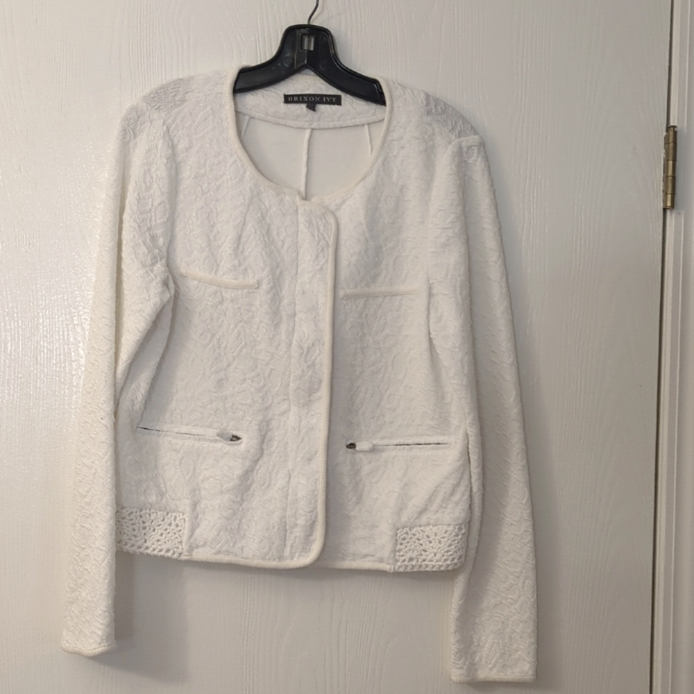 Brixton Ivy jacket. Full zip, white, size medium